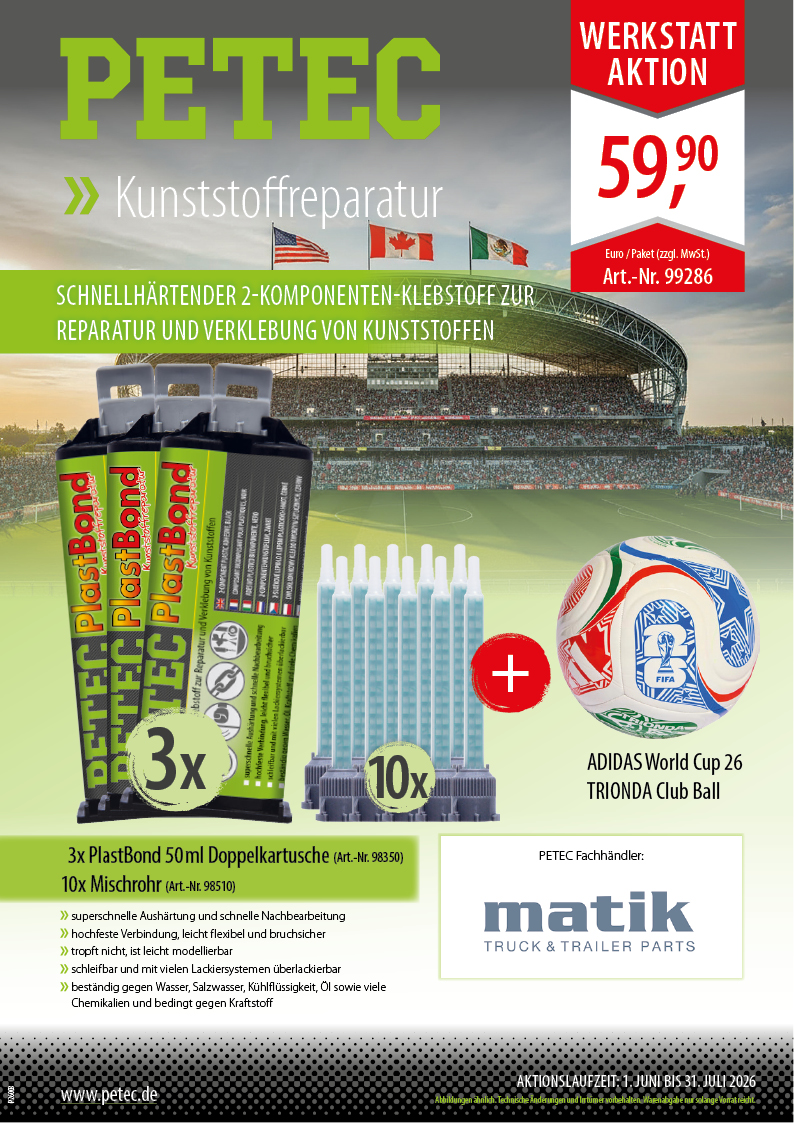 Kunststoffreparatur + WM Ball gratis